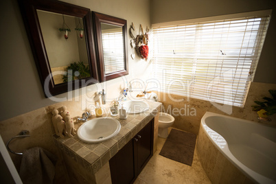 Interior of domestic bathroom