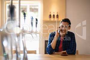 Man talking on mobile phone