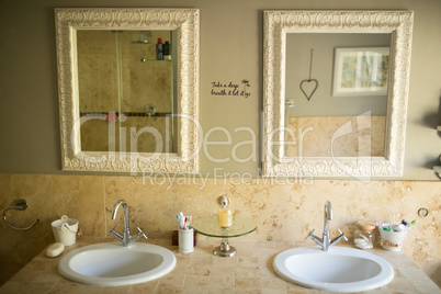 Mirror over sinks