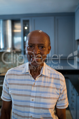 Portrait of senior man standing at home