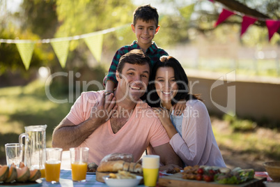 Happy family enjoying together in the park