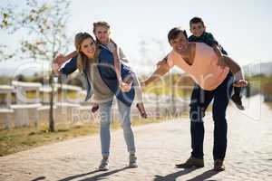 Family enjoying together in the park