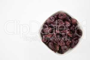 Dry olive fruit in bowl
