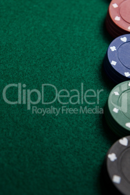 Close-up of casino chips