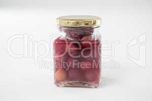 Preservative olives in jar