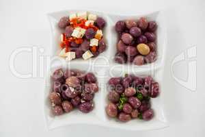 Marinated olives with herbs and spices