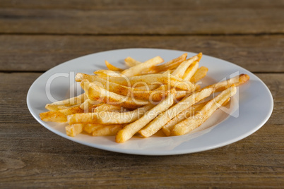 French fried chips in plate