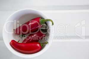 Pickled chili pepper in bowl