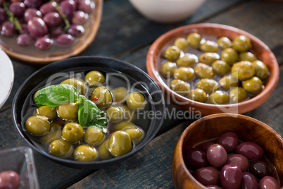 Pickled olives in bowl