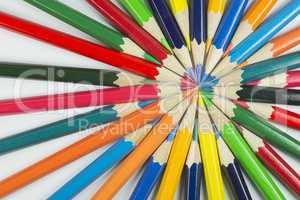 Color circle of pencils with complementary colors