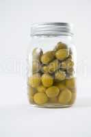 Preservative olives in jar