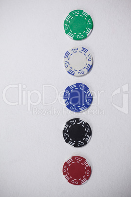 Close-up of casino chips