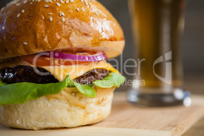 Close-up of burger