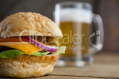 Close-up of burger