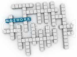 3d  Network Concept word cloud