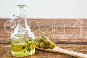 Marinated olives and olive oil