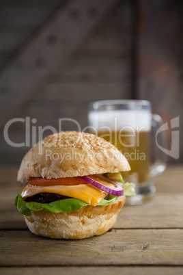 Close-up of burger