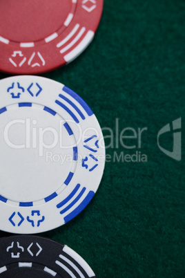 Close-up of casino chips