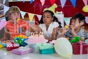 Happy children during birthday