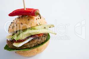 Burger with jalapeno pepper