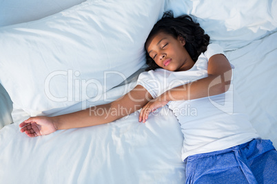 Girl sleeping in bed