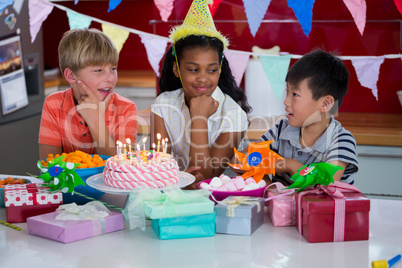 Children celebrating birthday