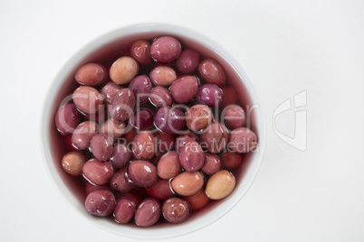 Marinated olives in bowl