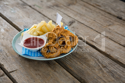 French fries with Onion rings