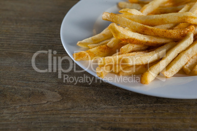 French fried chips in plate