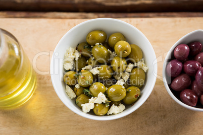 Marinated olives in bowl