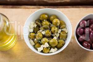 Marinated olives in bowl