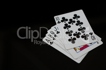 Close-up of clubs cards