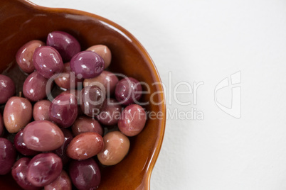 Marinated olives in bowl