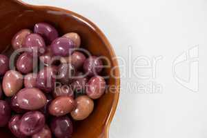 Marinated olives in bowl