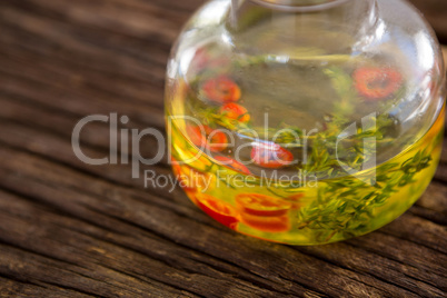 Olive oil with rosemary and red chili pepper