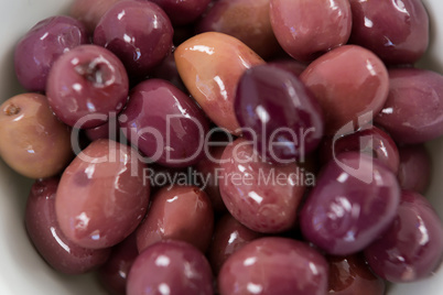 Marinated olives in bowl