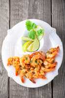 Fried Prawns with lemon