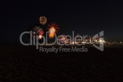 Fireworks over the Santa Monica Pier
