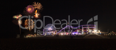 Fireworks over the Santa Monica Pier