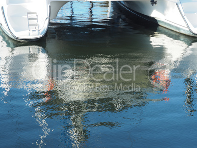 Reflections of a catamaran