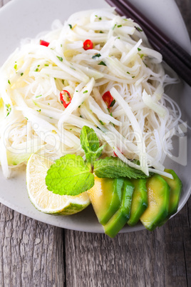 Spicy kohlrabi noodles