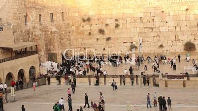 Israel, Jerusalem western wall. The Western Wall, Wailing Wall, Jewish shrine, old city of Jerusalem, Orthodox Jews pray