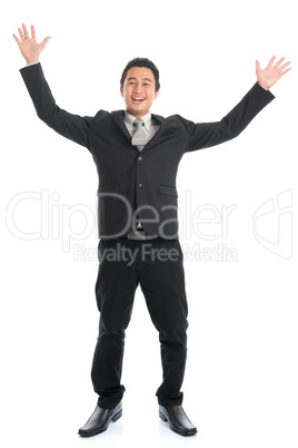 Asian businessman jumping