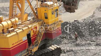 Large excavator in a quarry
