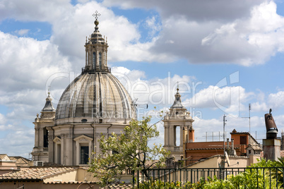 Church dome and clouds