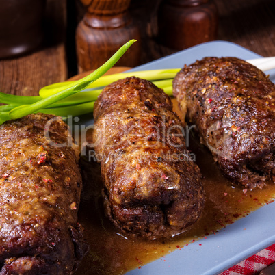 baked beef Roulades with delicious fillings