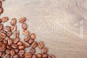 Coffee on grunge wooden background.
