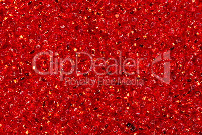 Background of bright red seed beads.