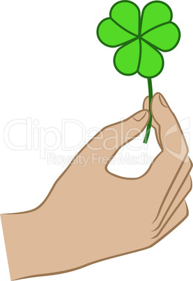Hand holding a Green Clever Leaf
