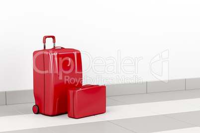 Red travel bags